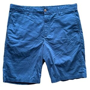 Tommy Bahama Shorts Mens Sz 38 Blue Cotton Stretch Soft Beach Marlin Logo Preppy